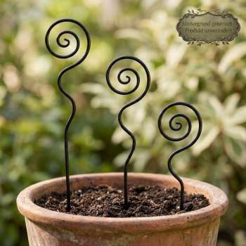 3er Set Gartenstecker Spirale - Gartendekorationin - 3 Größen