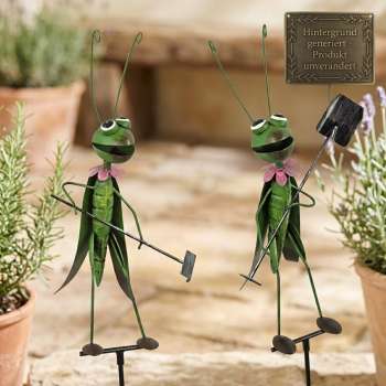 2 er Set Toller Gartenstecker Grashüpfer Flippi ca. 112 cm - Gartendekoration