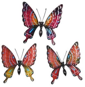 3er Set Farbenfrohe Gartenstecker Schmetterlinge Apollo ca. 55 cm - Gartendekoration