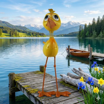 Bunter Gartenvogel mit Federkopf Deko!!!