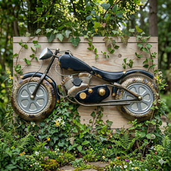 Stilvolles Wandbild Motorrad aus Metall - Dekoration