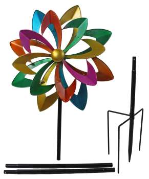 Preview: Farbenfrohes Windrad – Ein lebendiger Hingucker für Ihren Garten
