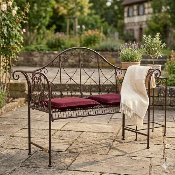 Elegante Gartenbank Eliza aus Metall – stilvoller Komfort für deinen Außenbereich