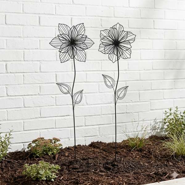 Beeindruckender Gartenstecker Blume Lili - 2er Set