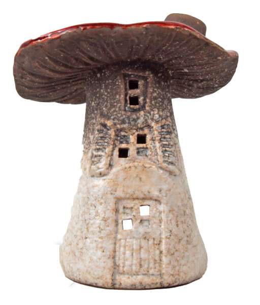 3er Set Keramik Pilz Windlichter – Handgemachte Teelichthalter & Märchenhafte Gartendeko