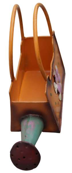 Goldige Pflanztasche Blümchen ca. 22 cm - Gartendekoration