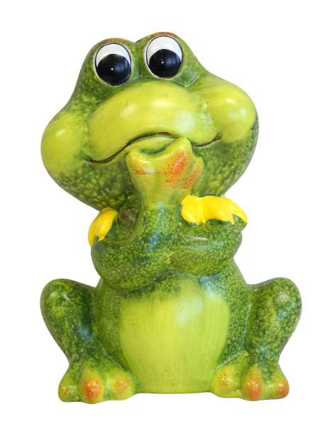 2er Set Hübscher Frosch mit Kragen gelb - Dekofigur