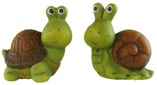 2er Set Niedliche Schnecke und Schildkröte ca. 8,5 cm - Dekofigur