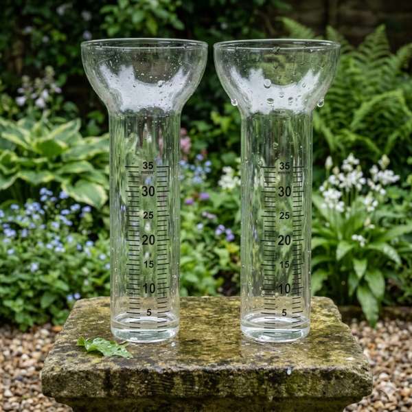 2er Set Garten Ersatzglas Kelch für Regenmesser ca. Ø 4,5 cm x 17,5 cm