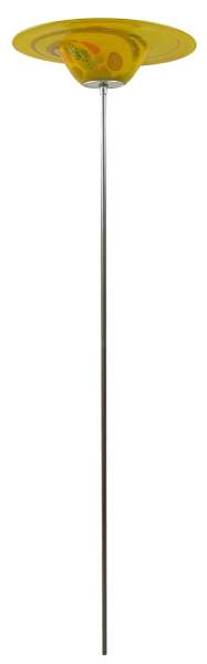 Zauberhafte handgefertigte Vogeltränke aus Glas gelb ca. 130 cm - Gartendekoration