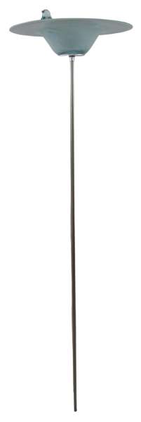 Zauberhafte handgefertigte Vogeltränke aus Glas weiß ca. 130 cm - Gartendekoration