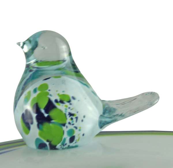 Zauberhafte handgefertigte Vogeltränke aus Glas weiß ca. 130 cm - Gartendekoration