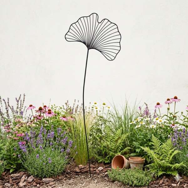 Wunderschöner Gartenstecker Ginkgoblatt ca. 118 cm - Gartendekoration