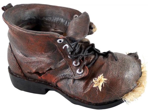Pflanzschuh links mit Mäusen ca. 14 cm - Gartendekoration