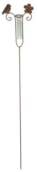 Schöner Regenmesser Blume und Vogel ca. 120 cm - Gartendekoration