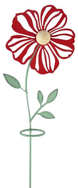 Charmanter Regenmesser Blume rot - Höhe ca. 80 cm