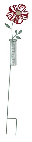Charmanter Regenmesser Blume rot - Höhe ca. 80 cm