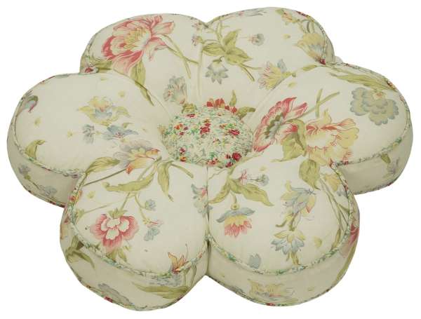 Bezaubernde Stuhlauflage Blume creme ca. Ø 42 cm – Sitzpolster
