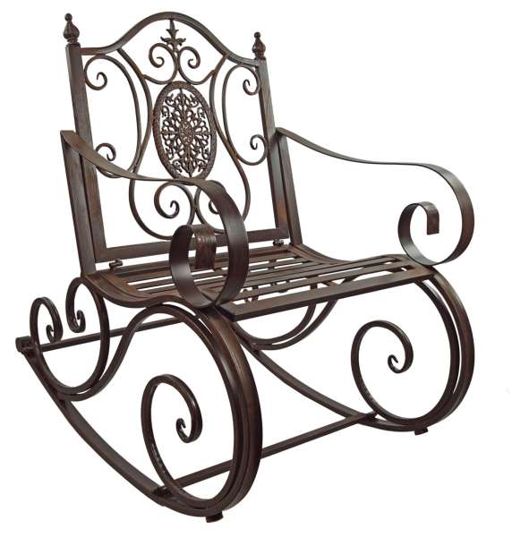 Romantischer Schaukelstuhl aus Metall - Gartenmöbel Sitzgarnitur