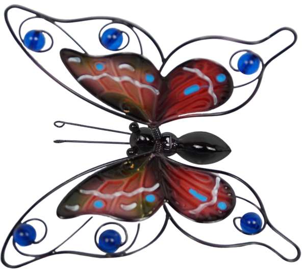 3er Set Farbenfrohe Gartenstecker Schmetterlinge Admiral ca. 55 cm - Gartendekoration