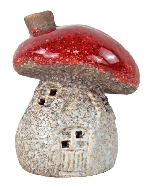 Weihnachtsdeko Pilzhäuser – 3er-Set in Rot & Weiß